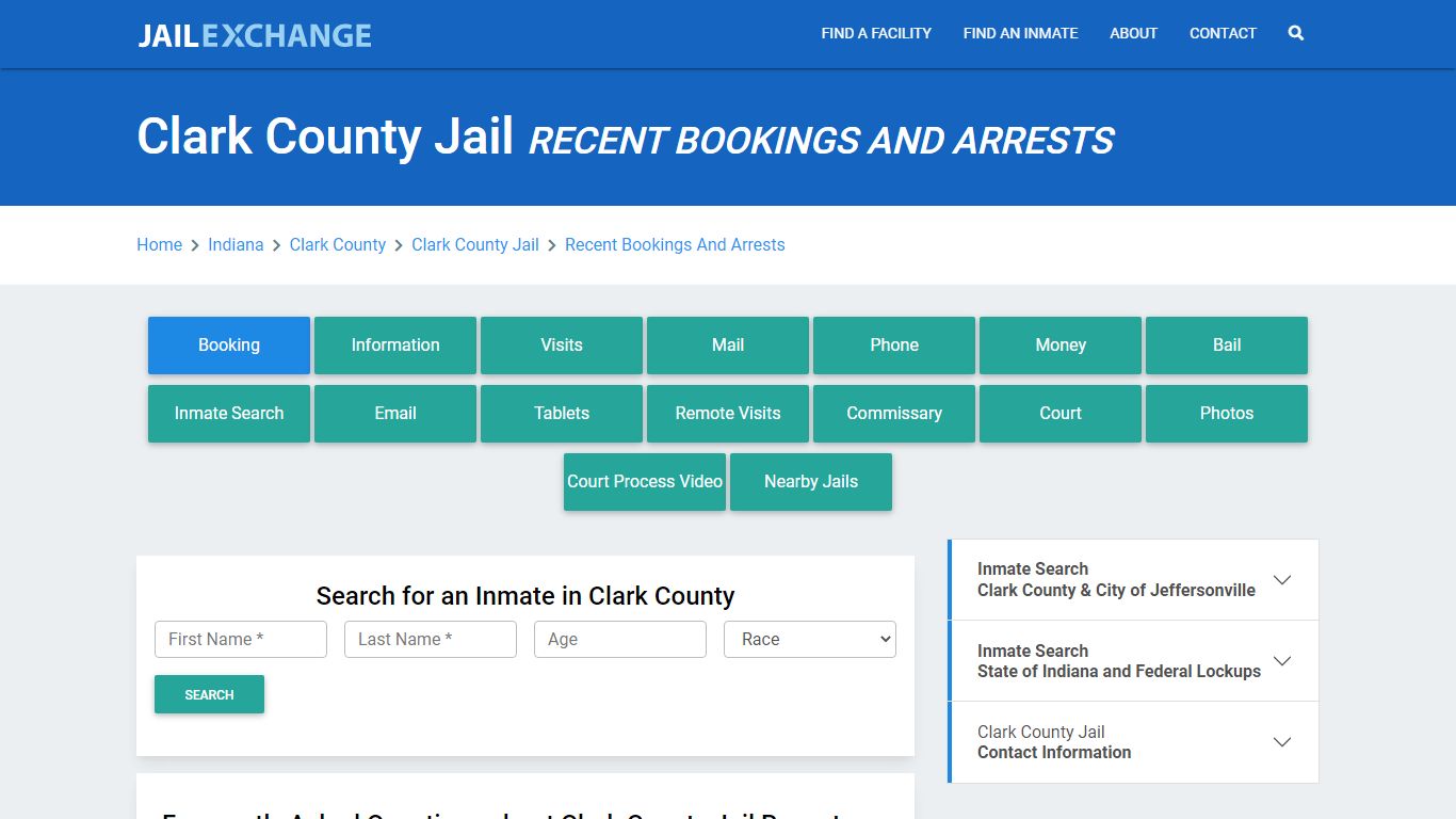 Clark County Jail Recent Bookings And Arrests - Jail Exchange